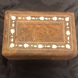 Carved wooden box